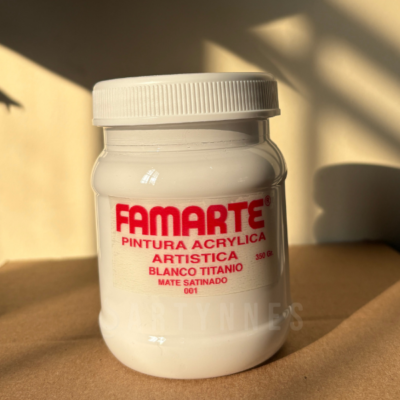 PINTURA ACRÍLICA COLORES PRIMARIOS FAMARTE - 235ML, BLANCO TITANIO