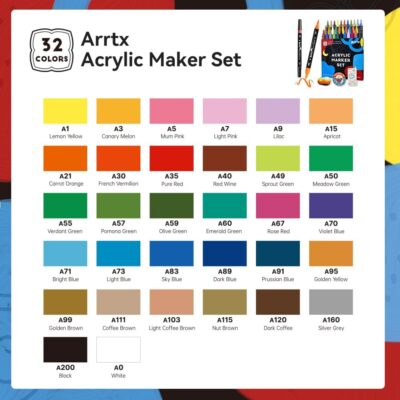 MARCADORES ACRÍLICOS ARRTX - SET DE 32 UNIDADES - Imagen 3