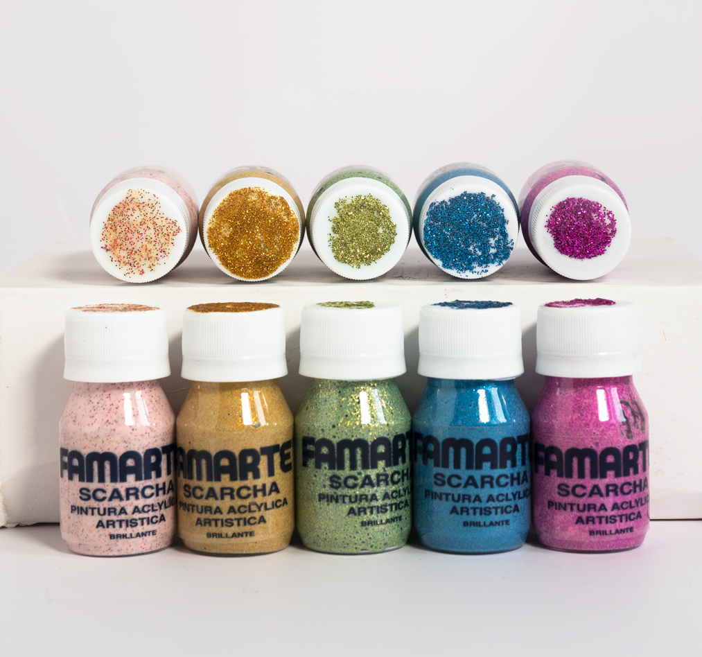 PINTURAS ACRÍLICAS ESCOLARES FAMARTE – ESCARCHADAS Y PERLADAS - Imagen 3