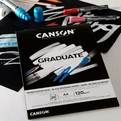 Block Canson Graduate Noir 120g A4 20 Hojas Negras